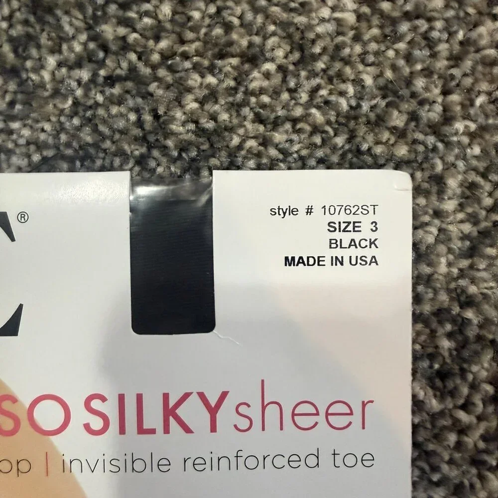 HUE So Silky sheer tights, black color, NWT, size 3
